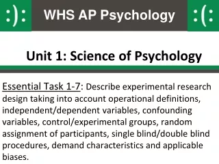 Unit 1: Science of Psychology