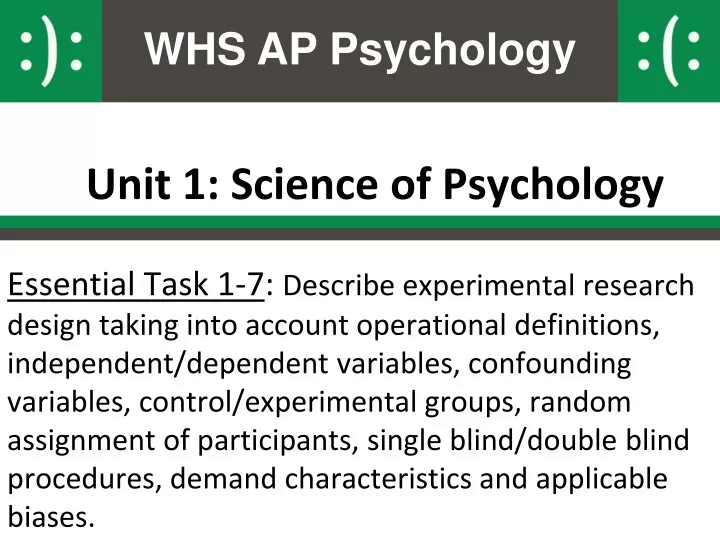 unit 1 science of psychology