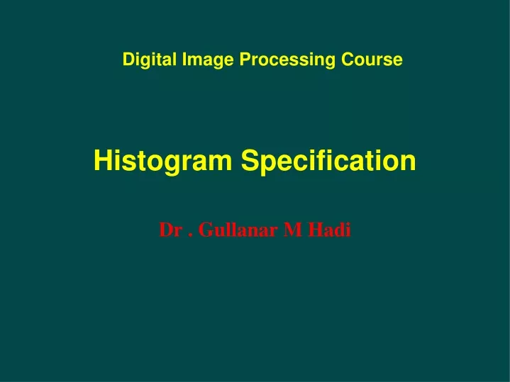 histogram specification