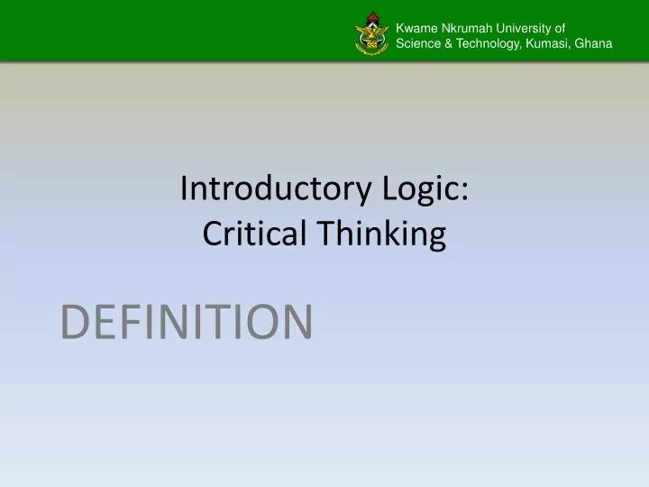 introductory logic critical thinking