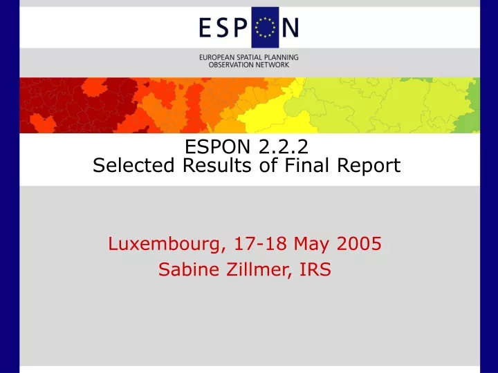 espon 2 2 2 selected results of final report