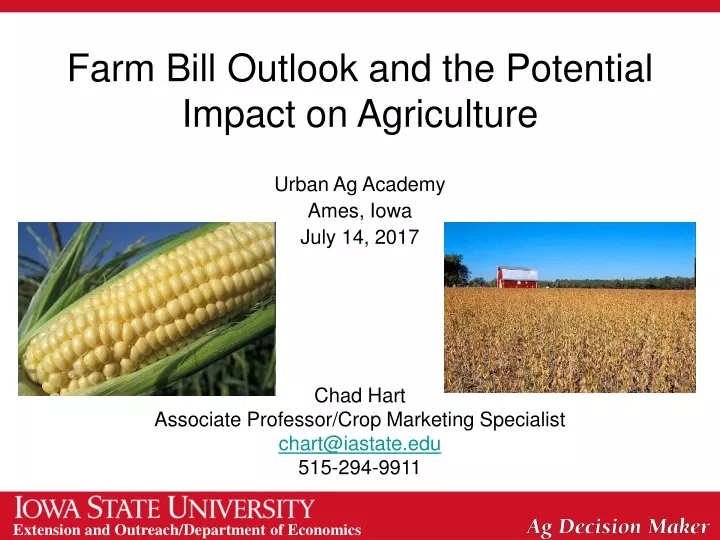 farm bill outlook and the potential impact