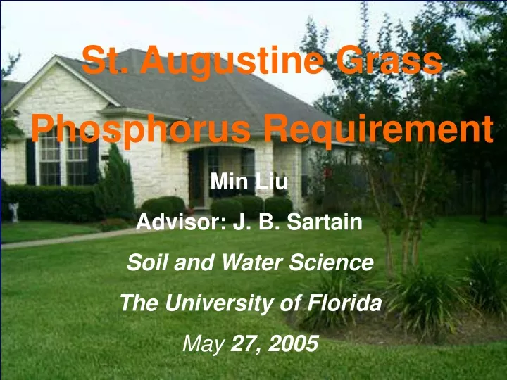 st augustine grass phosphorus requirement