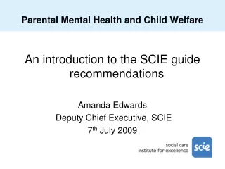 Parental Mental Health and Child Welfare