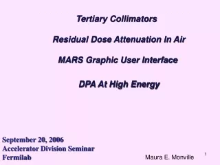 Tertiary Collimators Residual Dose Attenuation In Air MARS Graphic User Interface