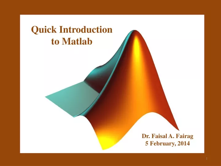 quick introduction to matlab