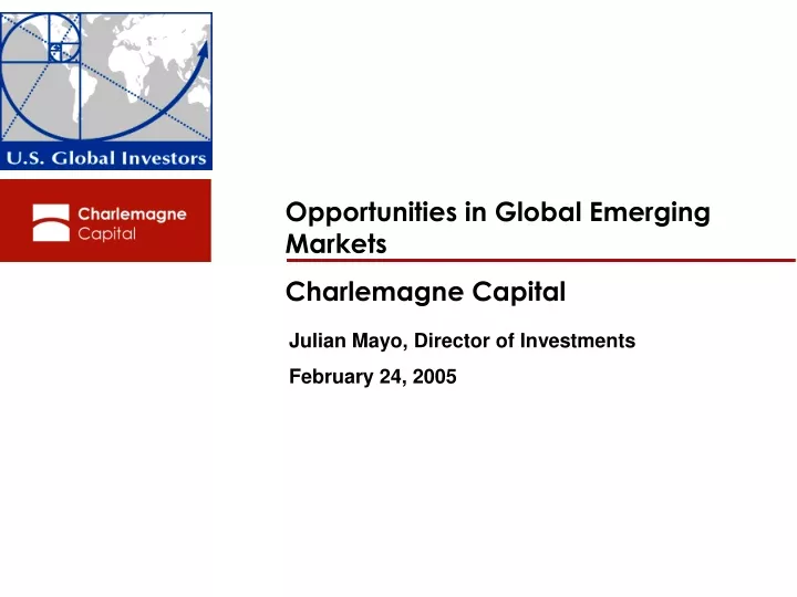 opportunities in global emerging markets