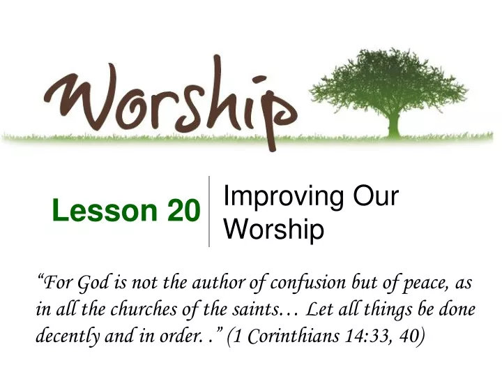 improving our worship
