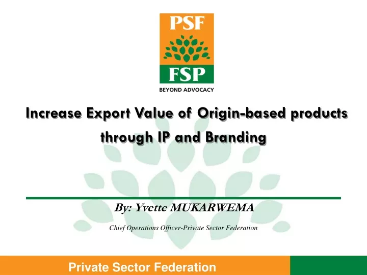 increase export value of origin based products