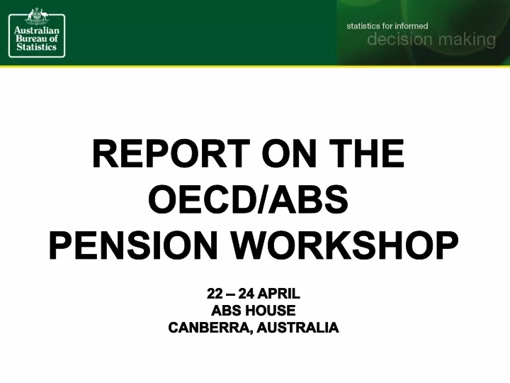 report on the oecd abs pension workshop