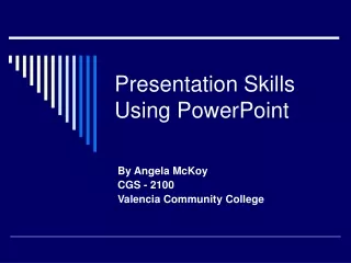 Presentation Skills Using PowerPoint