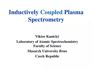 Inductively  Coupled  Plasma Spectrometry