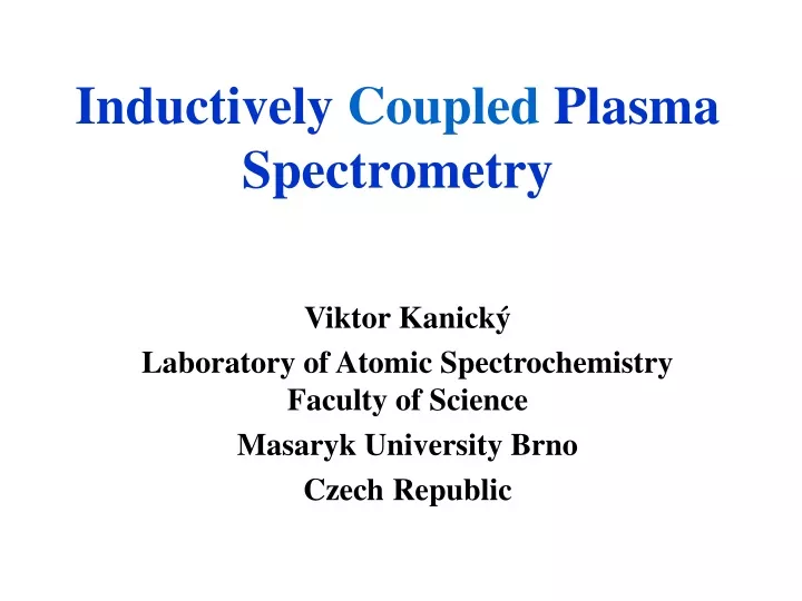inductively coupled plasma spectrometry
