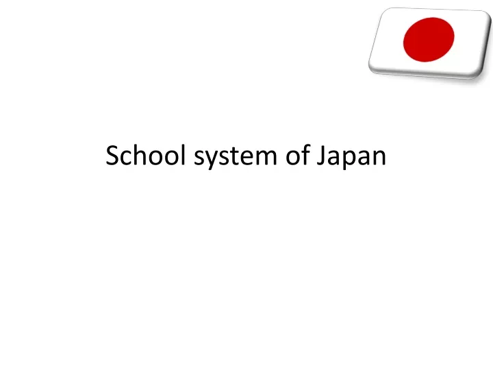 school system of japan