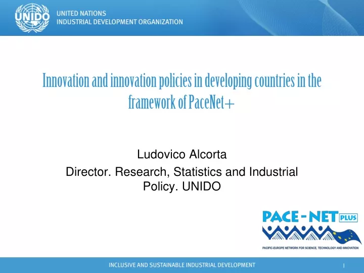 innovation and innovation policies in developing countries in the framework of pacenet