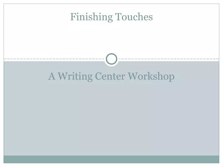 a writing center workshop