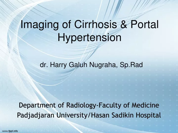imaging of cirrhosis portal hypertension
