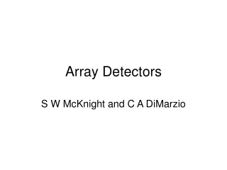 Array Detectors
