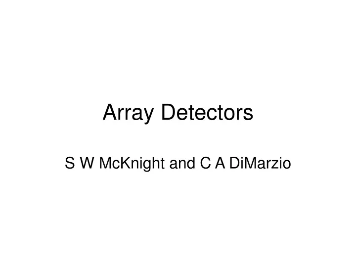 array detectors