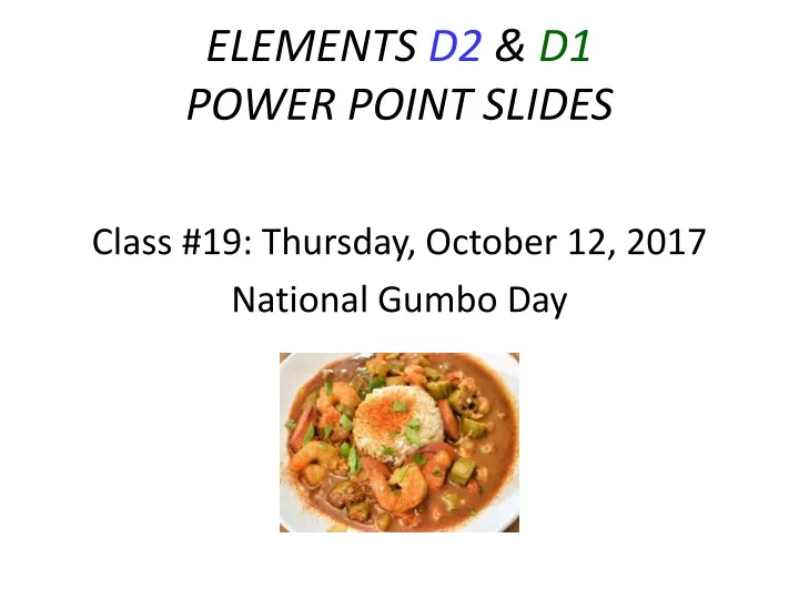 elements d2 d1 power point slides