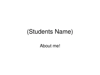 (Students Name)
