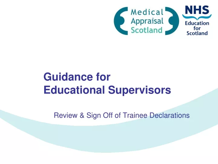 guidance for educational supervisors