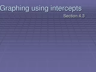 Graphing using intercepts