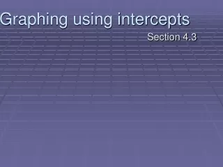 graphing using intercepts