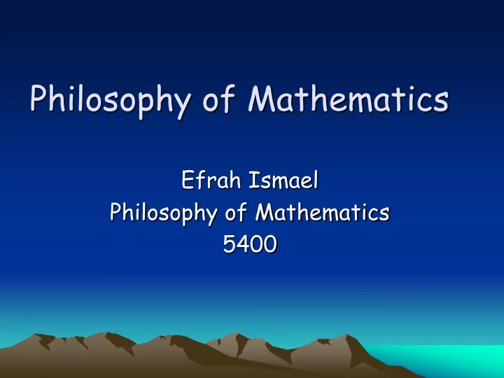 philosophy of mathematics