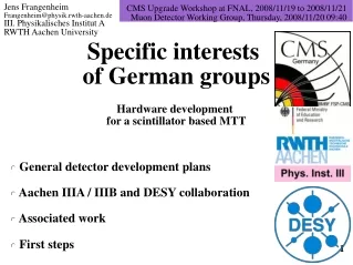 Specific interests  of German groups
