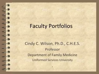 Faculty Portfolios
