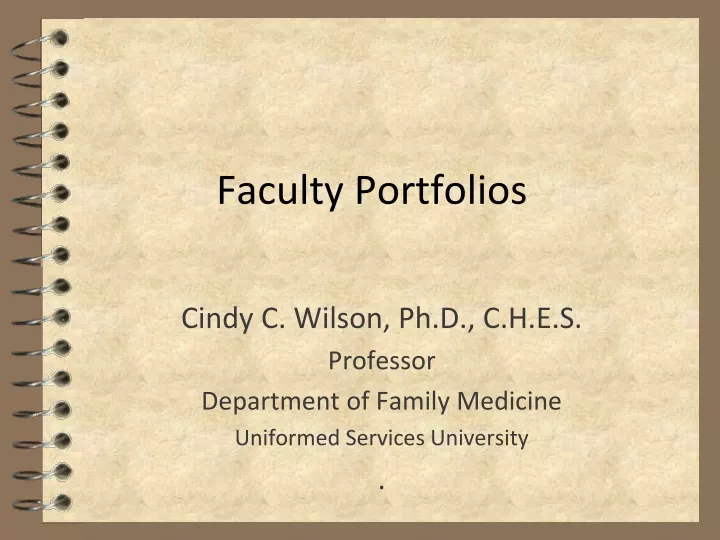 faculty portfolios