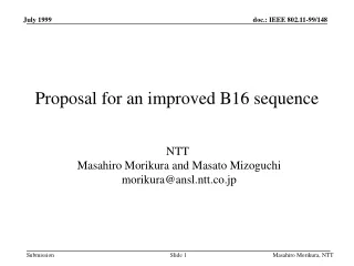 Proposal for an improved B16 sequence