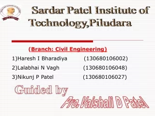 Sardar Patel Institute of    Technology,Piludara