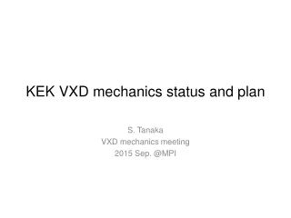 KEK VXD mechanics status and plan