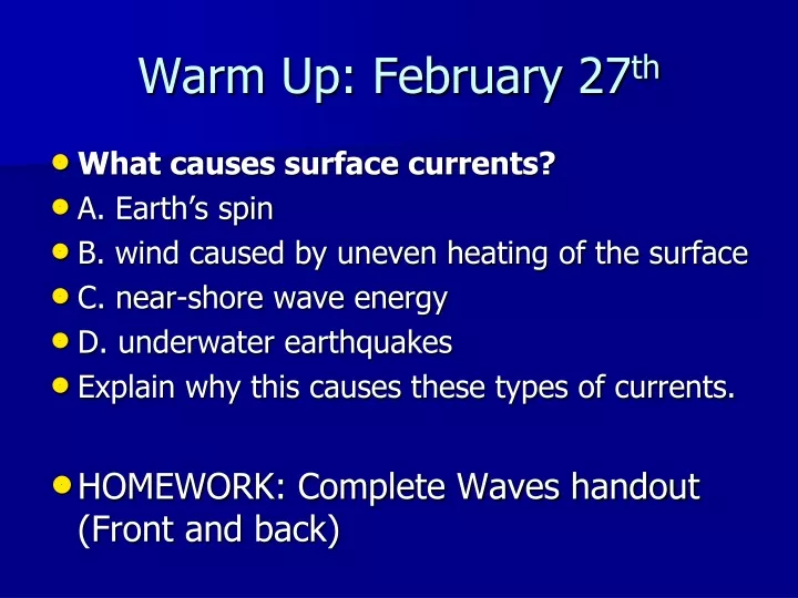 warm up february 27 th