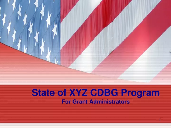 state of xyz cdbg program for grant administrators