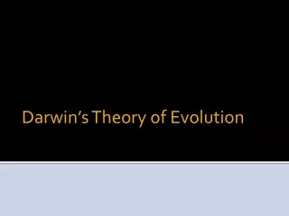 Darwin’s Theory of Evolution