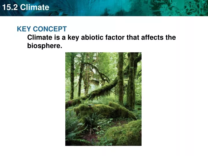 key concept climate is a key abiotic factor that