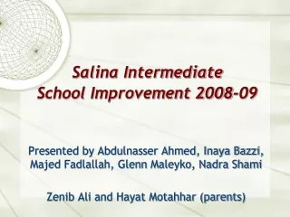 Salina Intermediate  School Improvement 2008-09