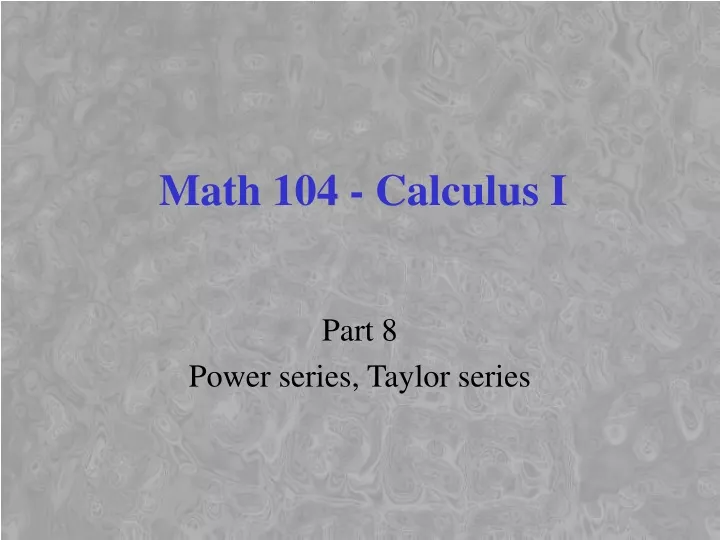 math 104 calculus i