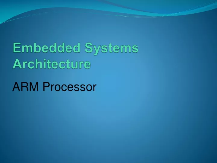 embedded systems architecture