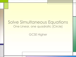 Solve Simultaneous Equations One Linear, one quadratic [Circle]
