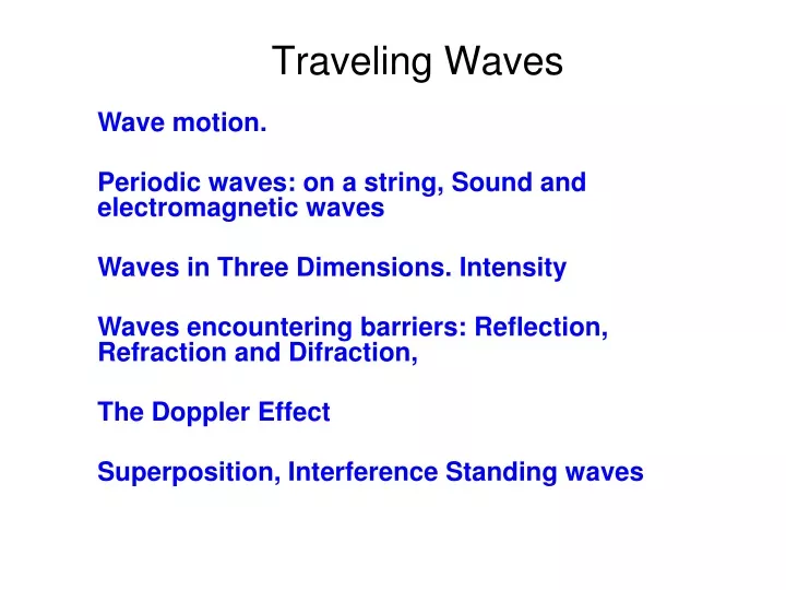 traveling waves