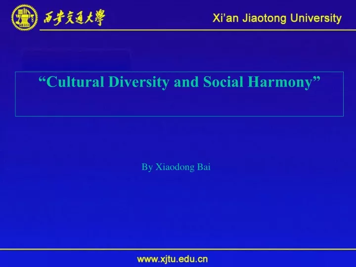 cultural diversity and social harmony