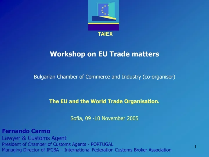workshop on eu trade matters