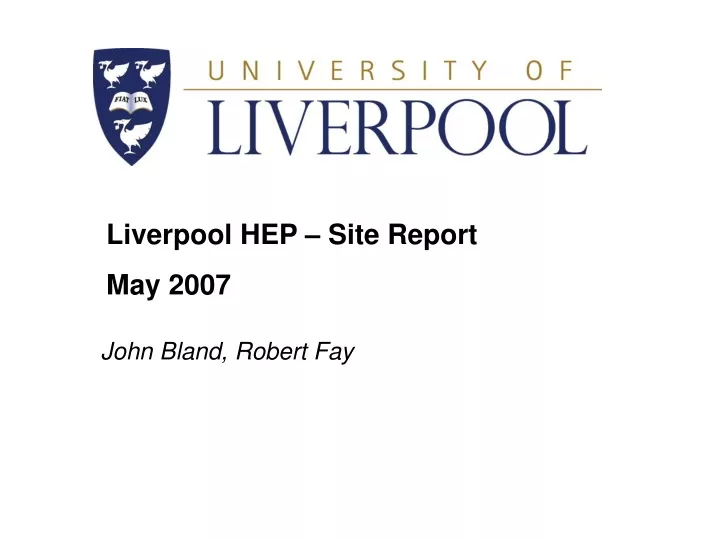 liverpool hep site report may 2007