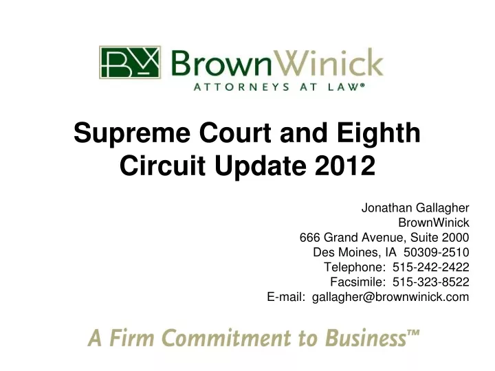 supreme court and eighth circuit update 2012