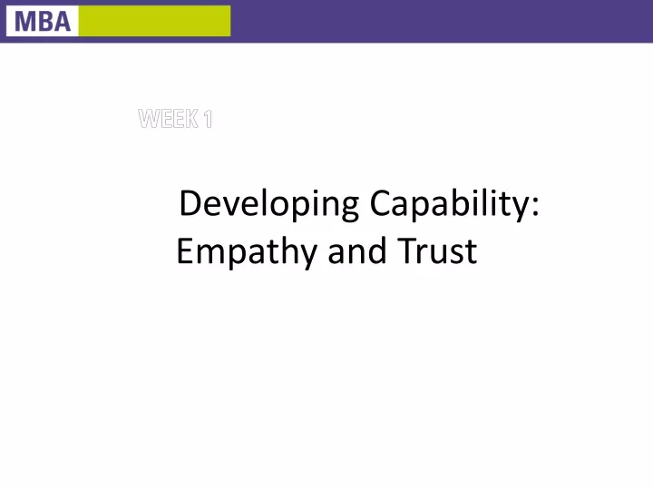 developing capability empathy and trust