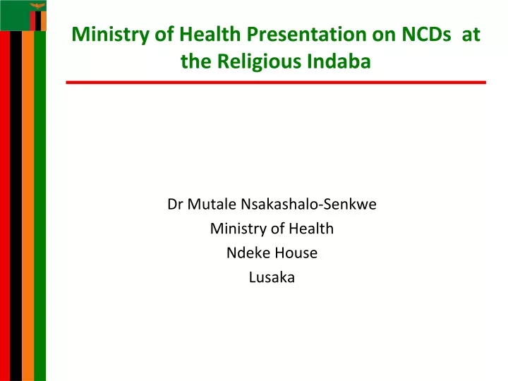 ministry of health presentation on ncds at the religious indaba